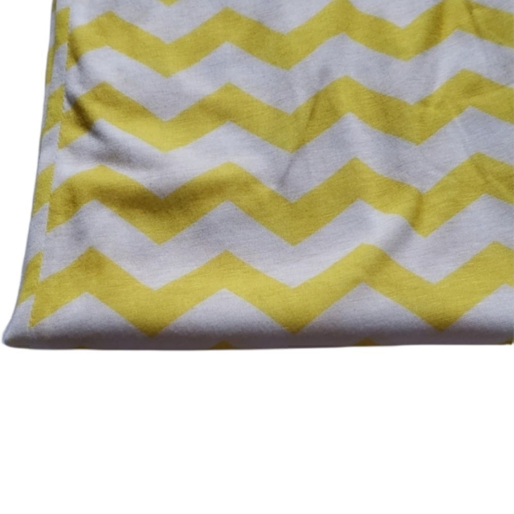 Yellow/ white chevron infinity scarf